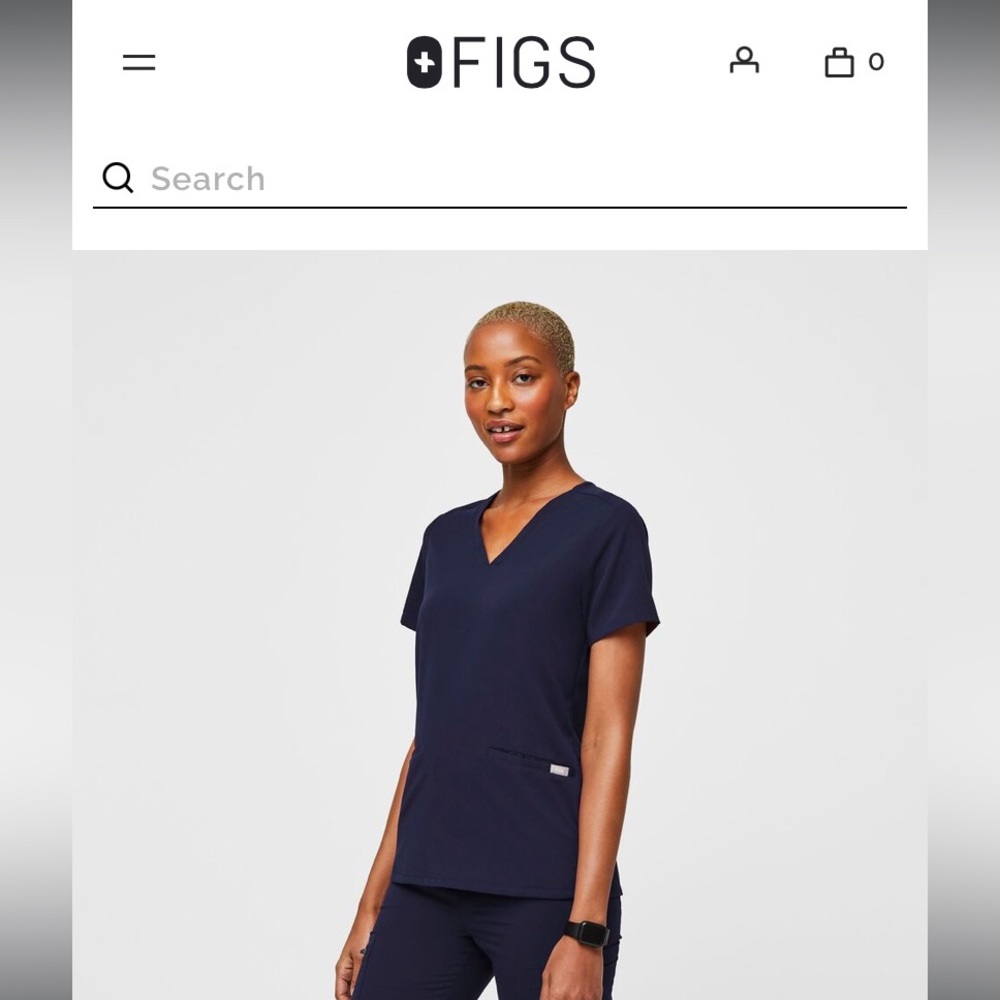 FIGS Navy 3 Pocket Casma Scrub Top Size Small Bundle of 2
